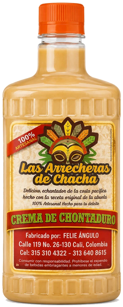 Botella de Crema de Chontaduro Las Arrecheras de Chacha