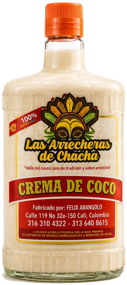 Botella de Crema de Coco Las Arrecheras de Chacha